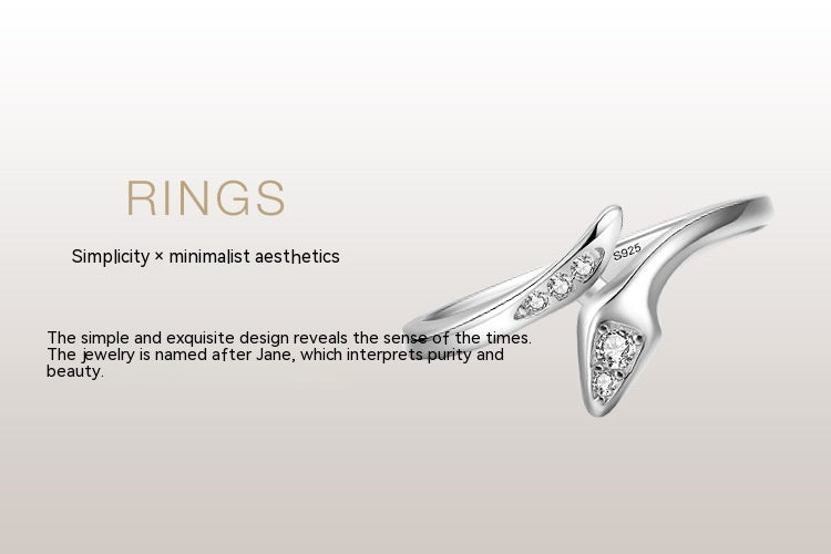 Sterling Silver Snake Ring Female Stackable Band Ring