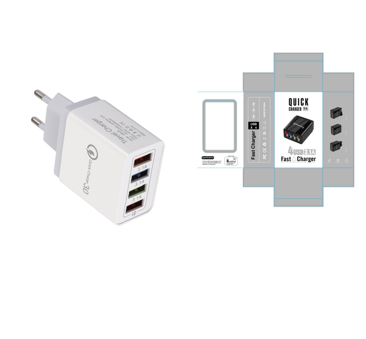 USB Charger Quick Charge 3.0 4 Phone Adapter For Tablet