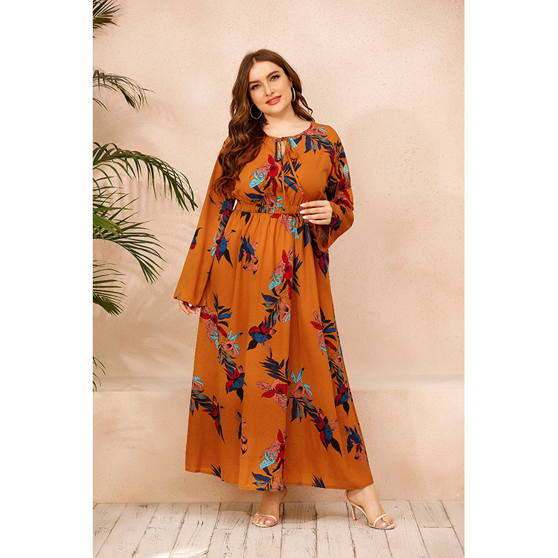 Maxi Dress floral female long sleep Robe