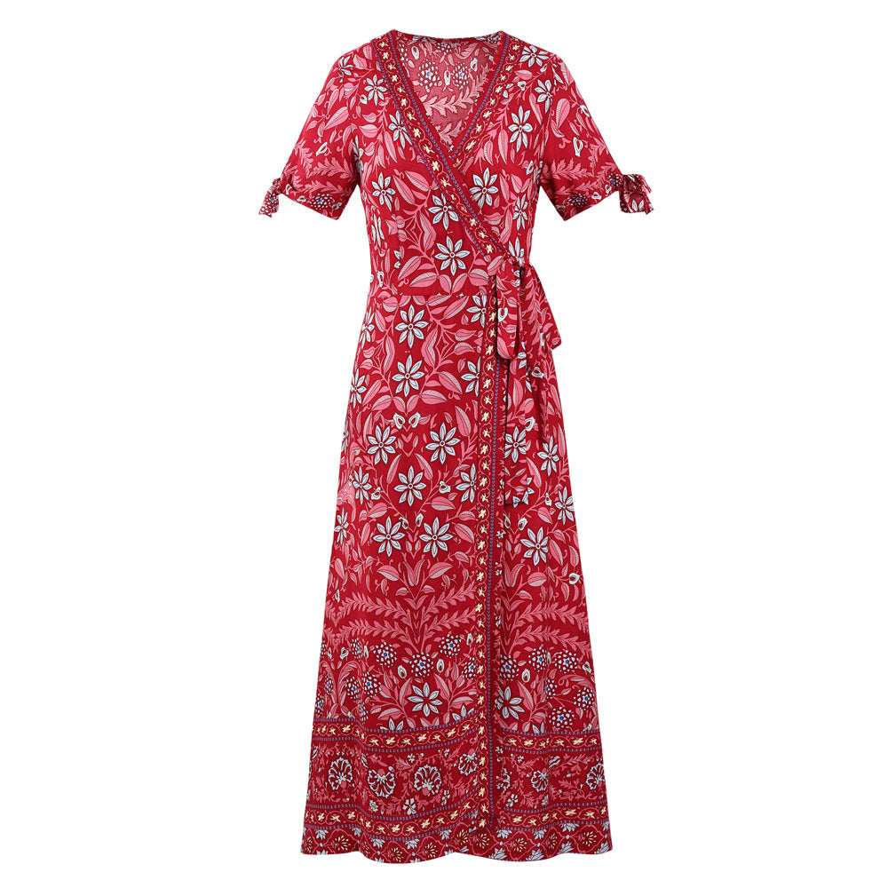 Bohemian Print Long Skirt Holiday Dress