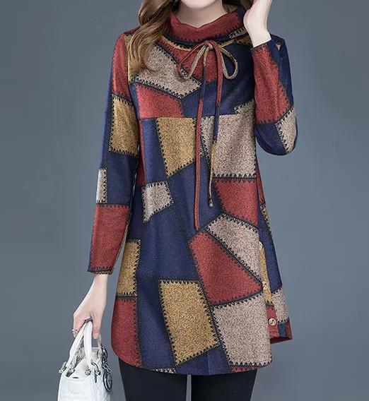 Women Plaid Pullover