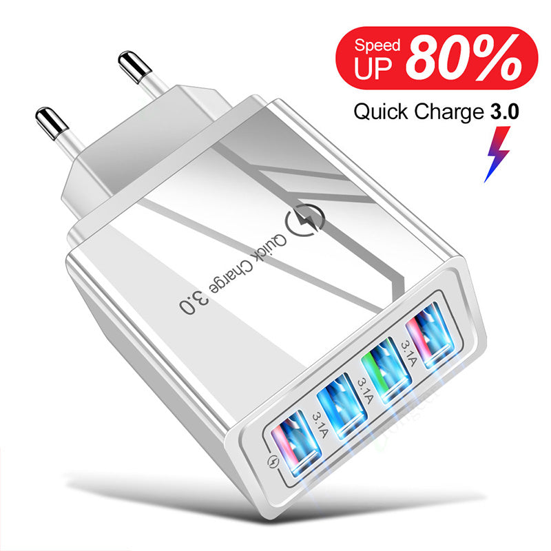 USB Charger Quick Charge 3.0 4 Phone Adapter For Tablet