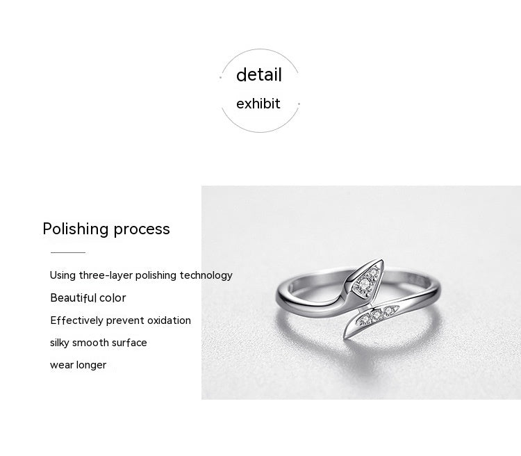 Sterling Silver Snake Ring Female Stackable Band Ring