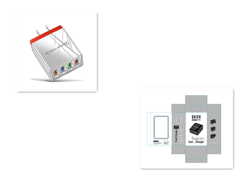 USB Charger Quick Charge 3.0 4 Phone Adapter For Tablet