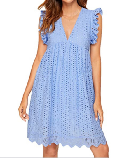 Jacquard V-Neck Beach Dress