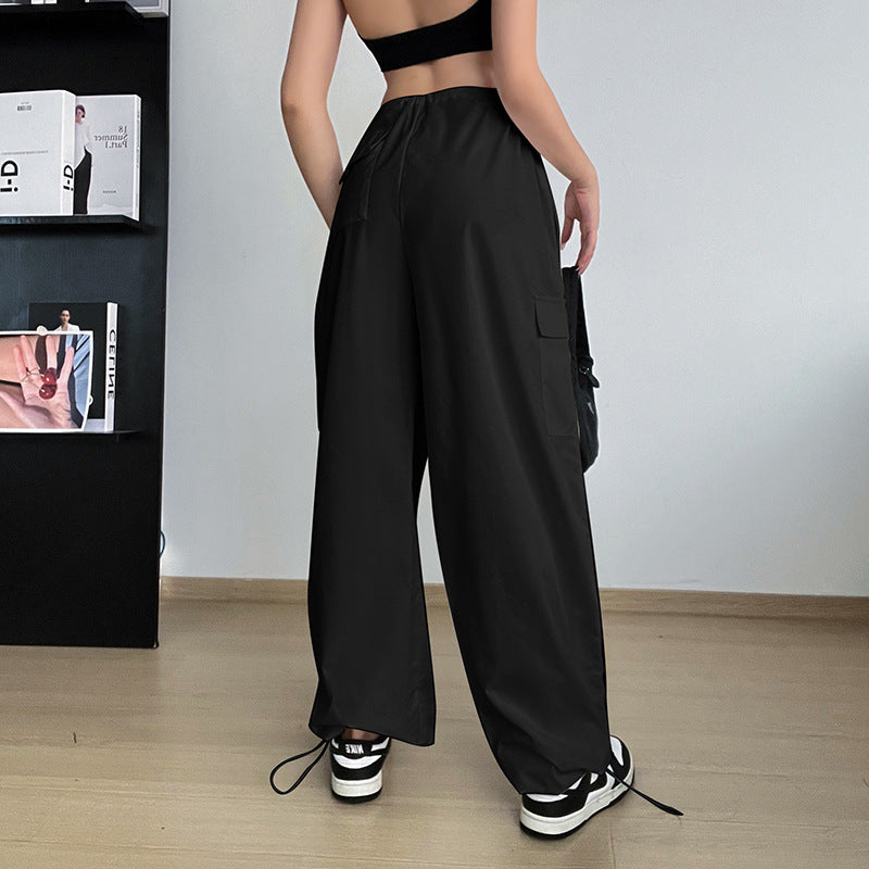 High-waisted Casual Straight Leg Cargo Pants