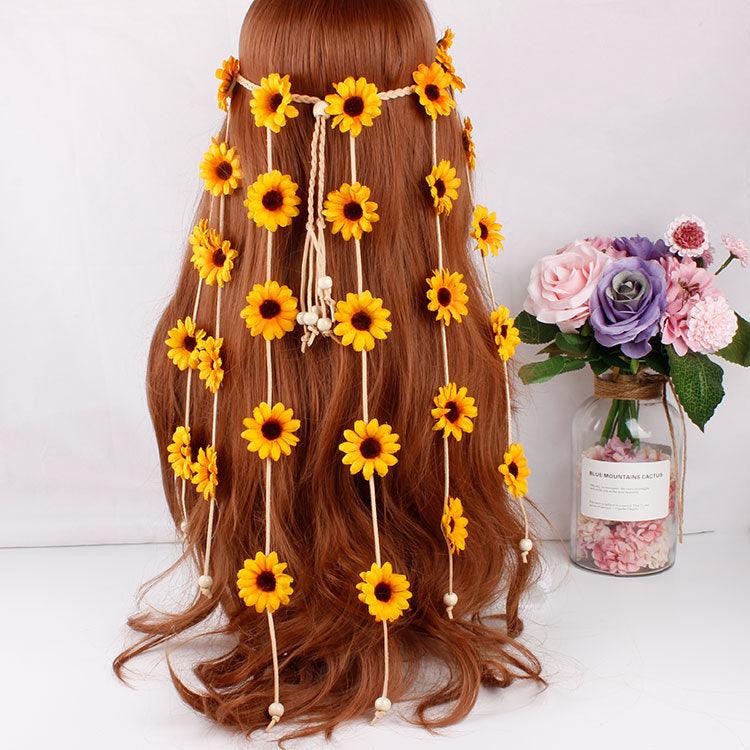 Headdress garland sun flower hair band