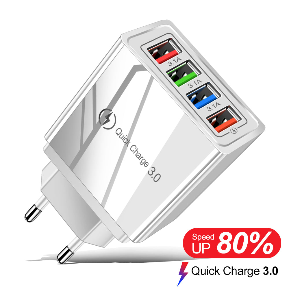 USB Charger Quick Charge 3.0 4 Phone Adapter For Tablet