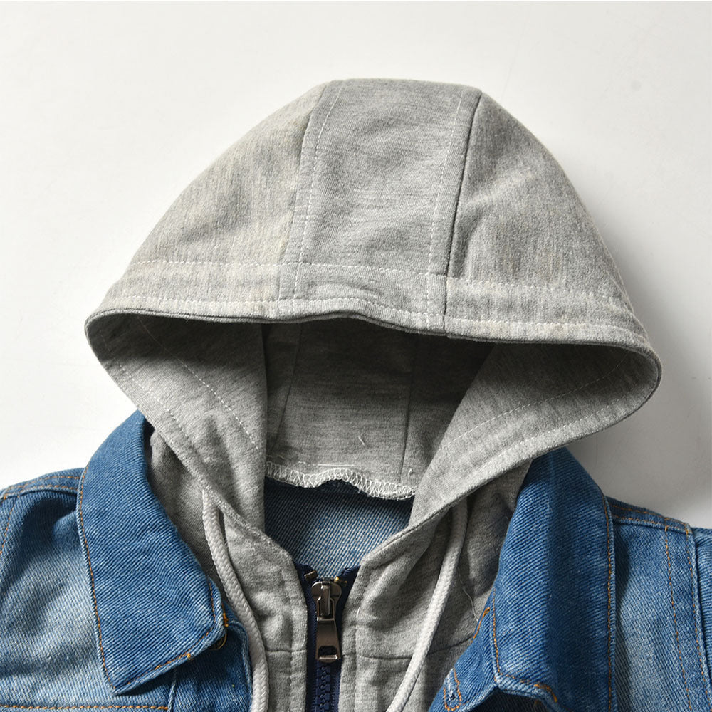 Children's Denim Jacket, Hooded Casual Top