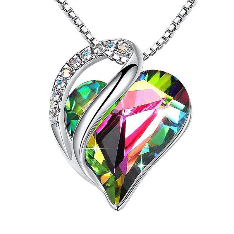 Sliver Heart Shaped Geometric Necklace