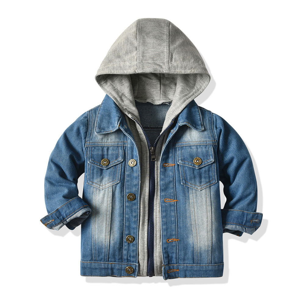 Children's Denim Jacket, Hooded Casual Top