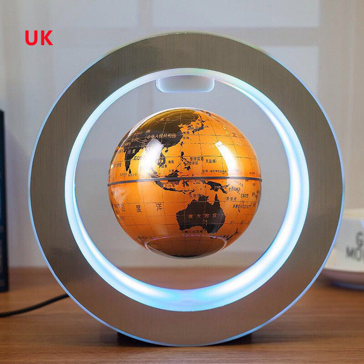 Round LED World Map Floating Globe Magnetic Levitation