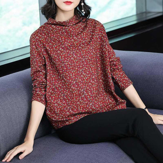 Loose High-neck High-stretch Top
