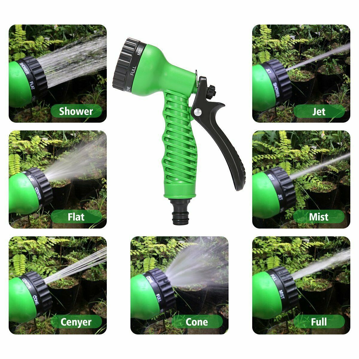 7Function Spray Nozzle 100FT Water Hose Gun