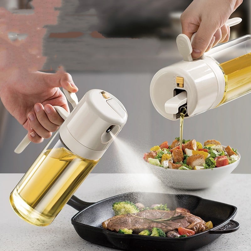 2 In 1 Oil Sprayer Bottle BBQ Cooking Oil Dispenser, Pourers & Sprayer