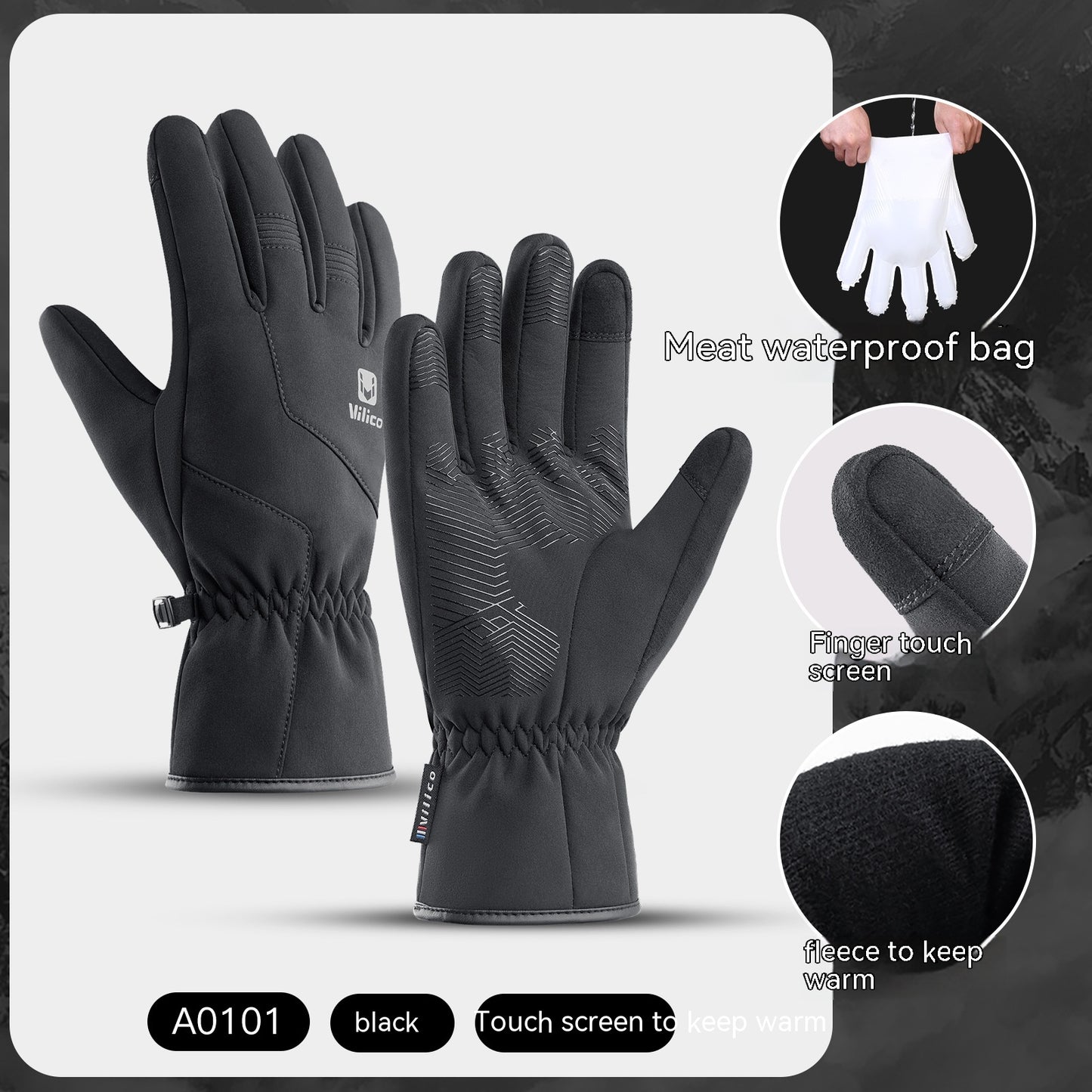 Outdoor Winter Warm Gloves Waterproof Windproof Touch Screen