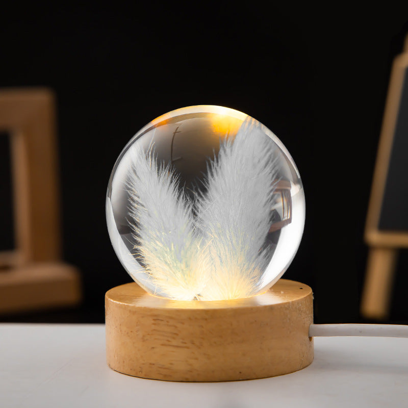 LED Night Light Flower Crystal Ball