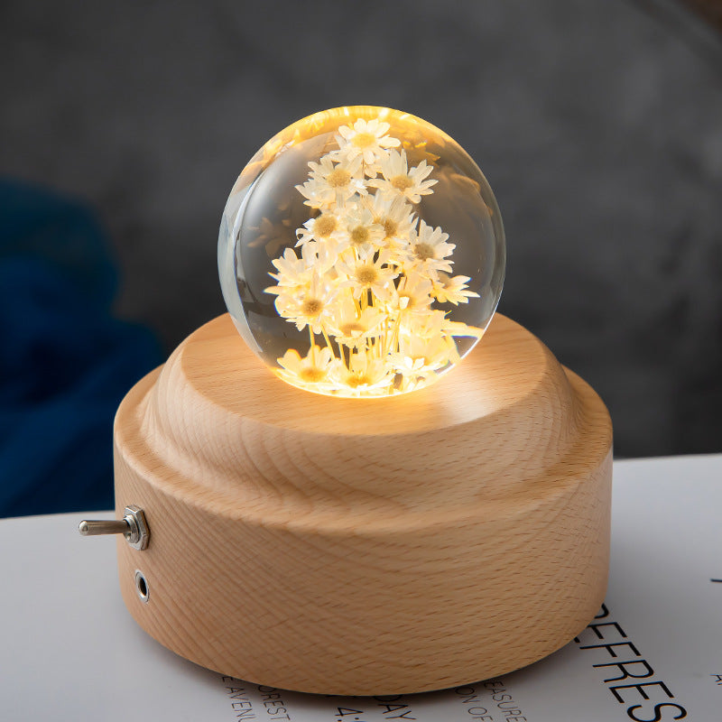 LED Night Light Flower Crystal Ball