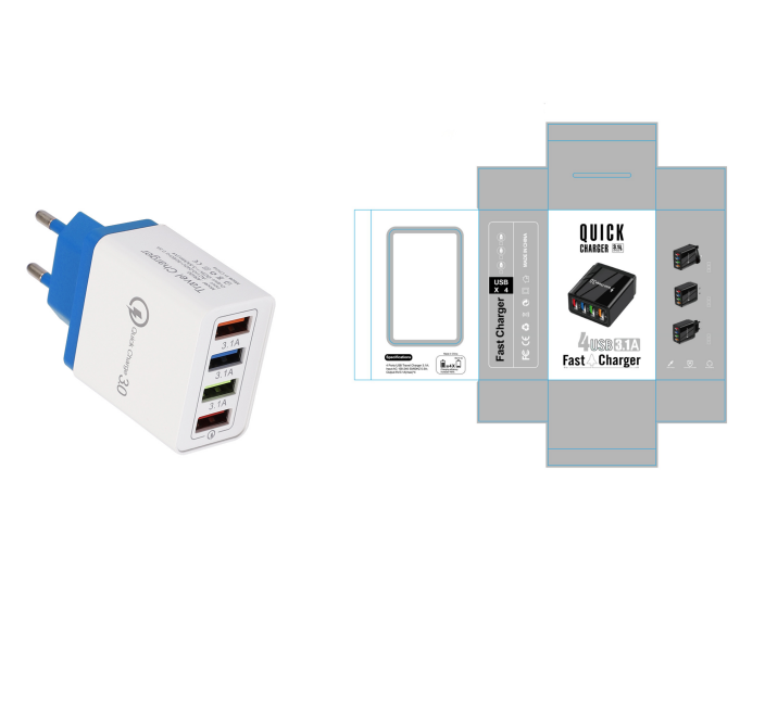 USB Charger Quick Charge 3.0 4 Phone Adapter For Tablet