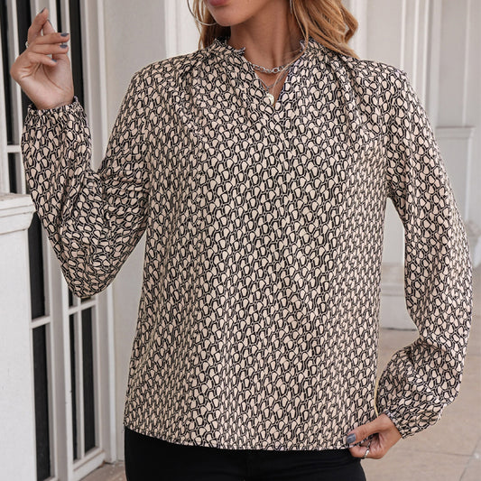Geometry Pattern Printing Loose Shirt