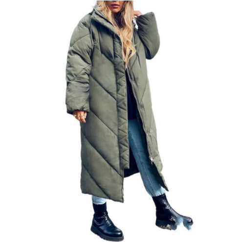 Hooded Cotton Jacket Long Sleeve Zipper Coat