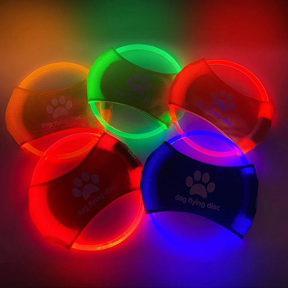 Dog Flying Discs Light Glowing LED Luminous Interactive Toys