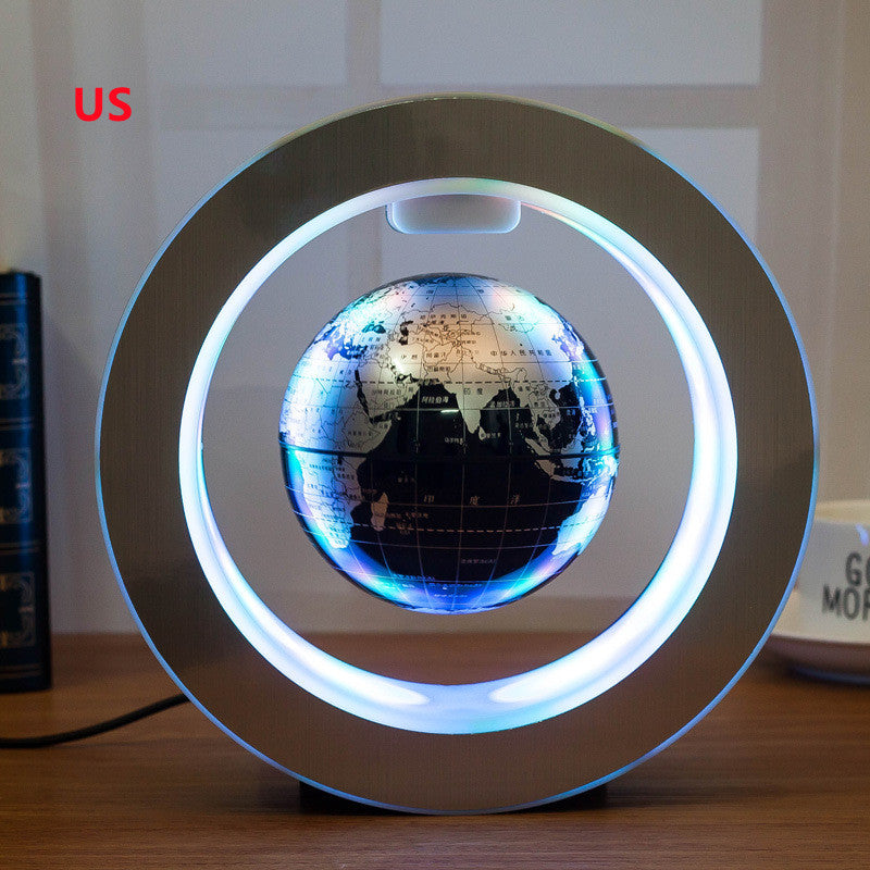 Round LED World Map Floating Globe Magnetic Levitation