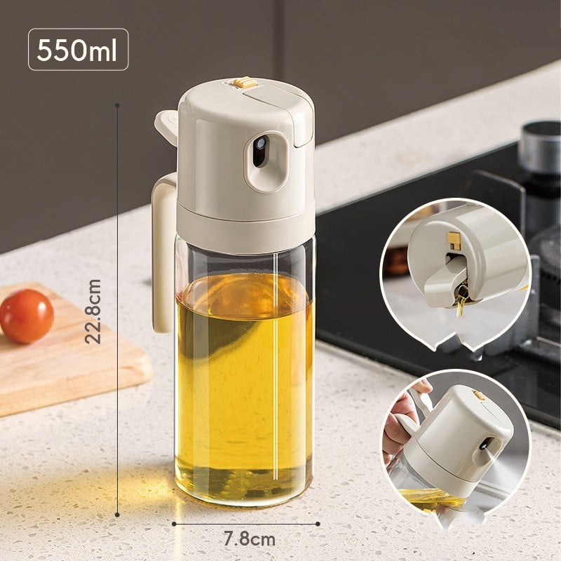 2 In 1 Oil Sprayer Bottle BBQ Cooking Oil Dispenser, Pourers & Sprayer