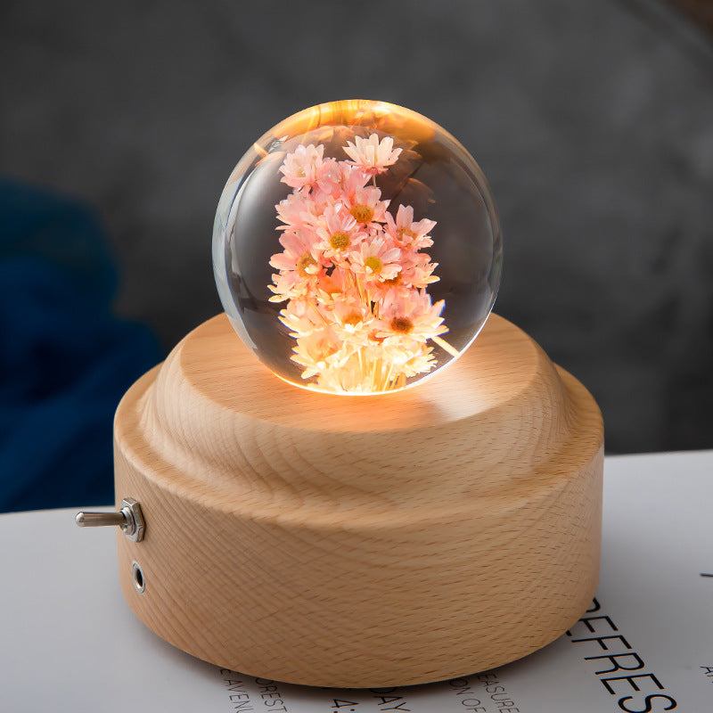 LED Night Light Flower Crystal Ball