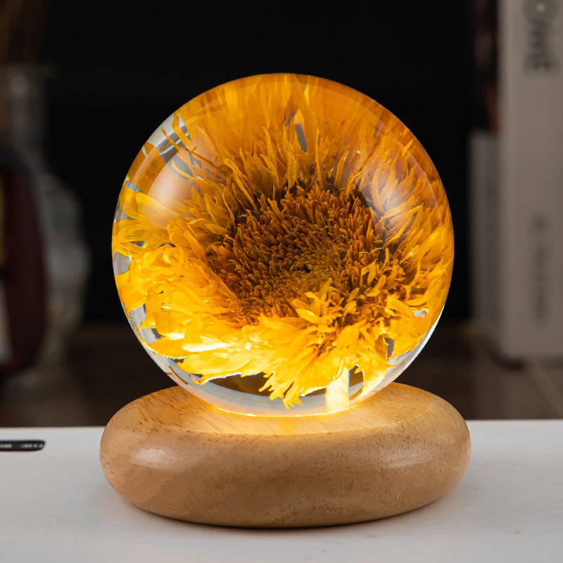 LED Night Light Flower Crystal Ball