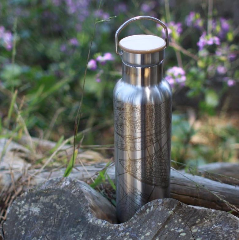 Lake Powell - Arizona Map Bottle with Bamboo Top